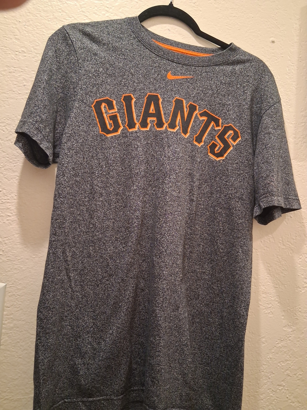 Nike Gray Heather Giants Short-Sleeve Tee with Orange Lettering